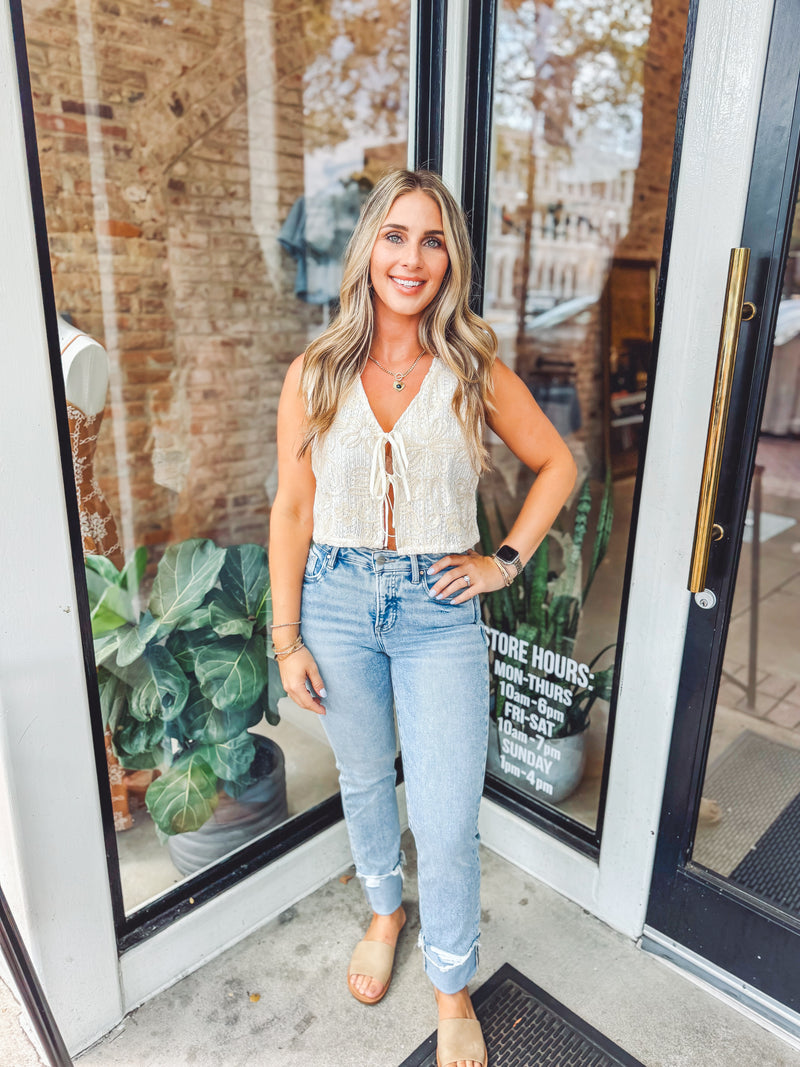 Oatmeal cowgirl vest