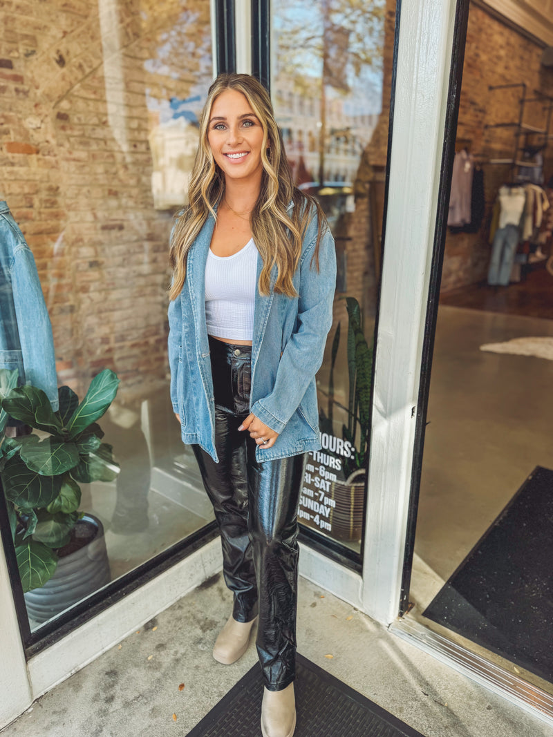 Sleek in black pants