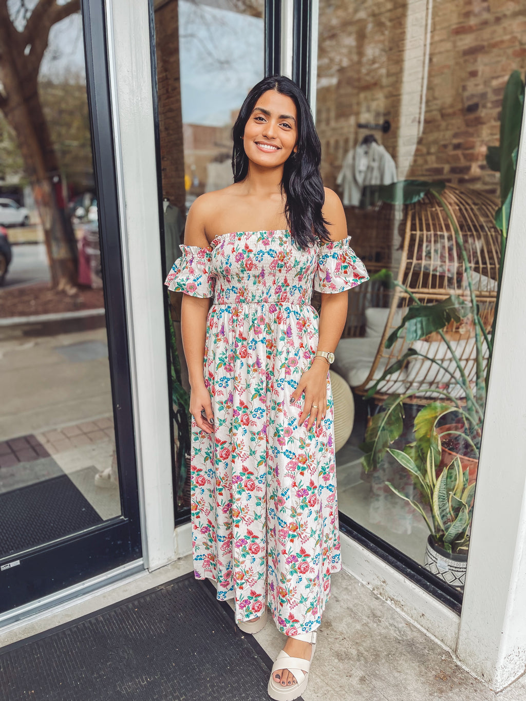 With wild flowers maxi