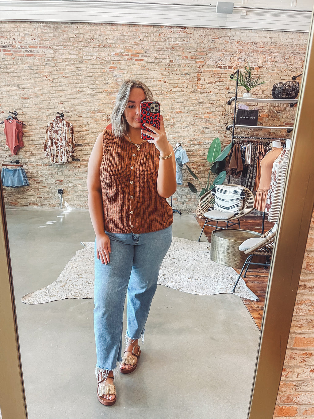 Brick sweater vest