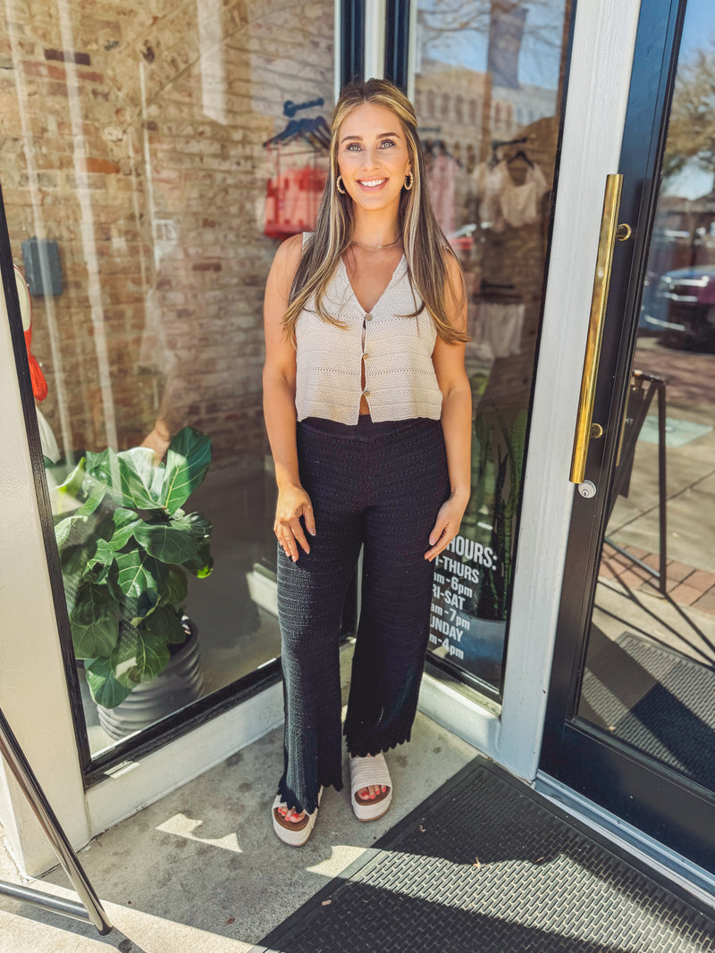 Crochet wide leg pants