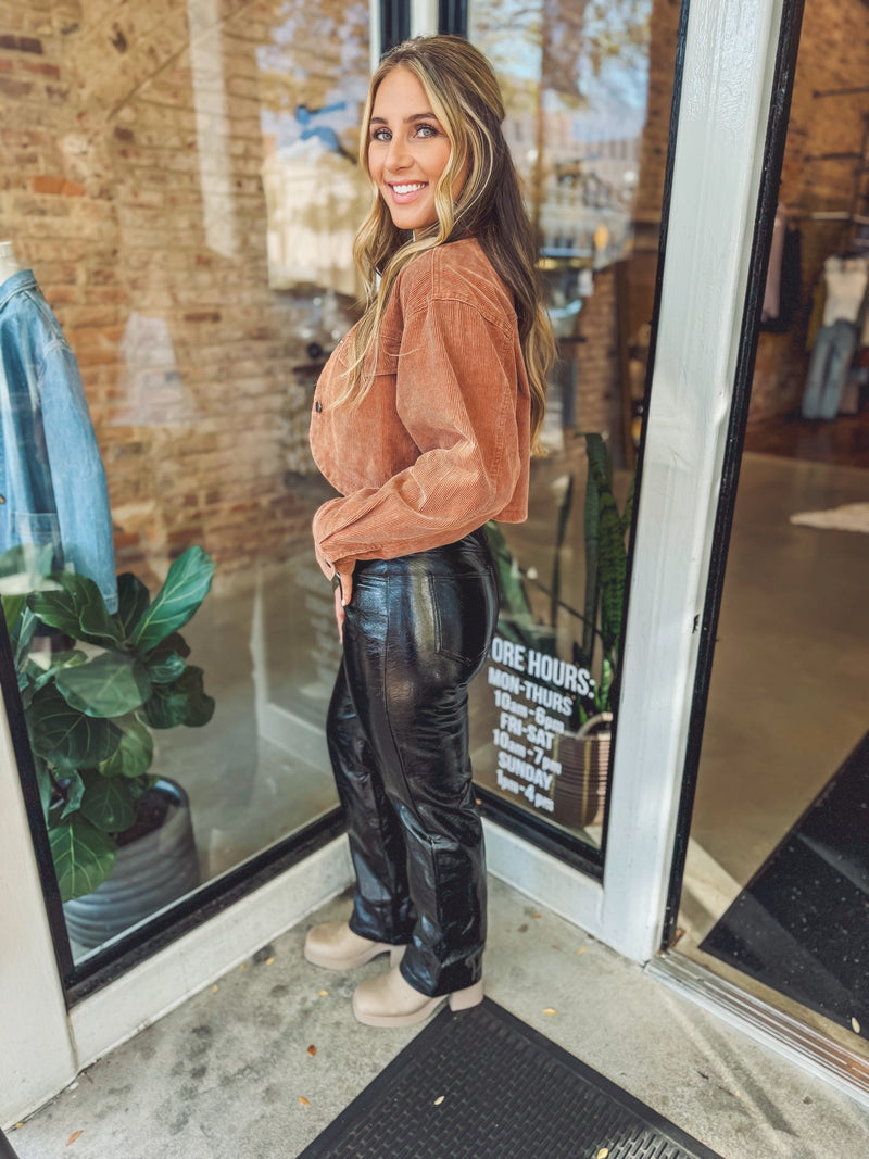 Sleek in black pants